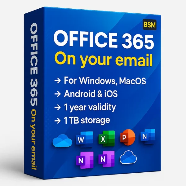 Microsoft Office 365 (Latest) - with 1TB Secure OneDrive Storage -1Year Validity - On your Own E-mail